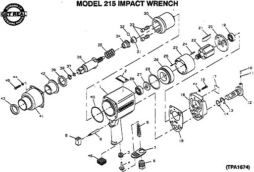 Diagram Diagram and Parts List for IR215  Ingersoll Rand Wrench